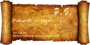 Pakurár Imre névjegykártya