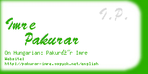 imre pakurar business card